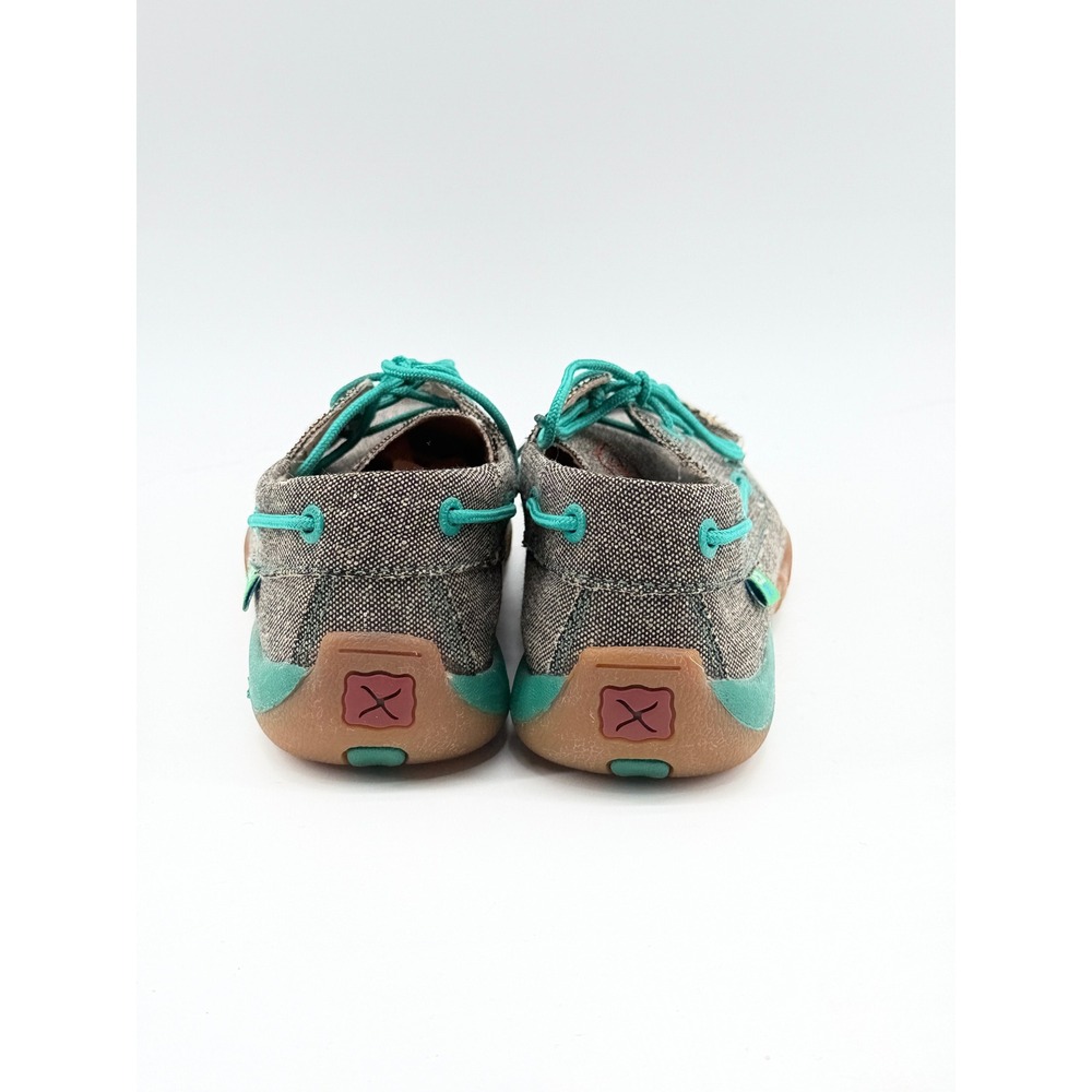 Twisted X EcoTWX Driving Moc WDM0085 Gray Teal Canvas Boat Shoes Womens 7M - Picture 7 of 11
